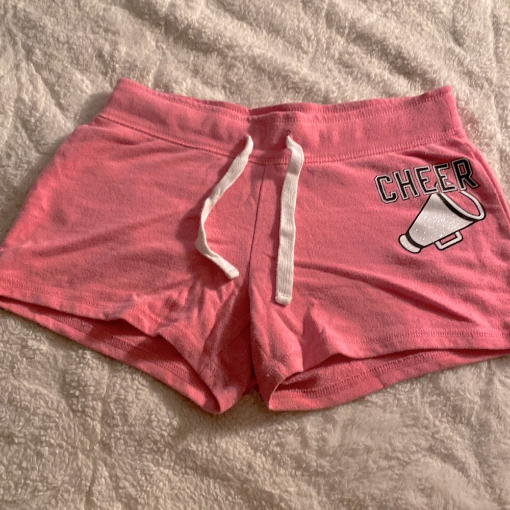 Girls Glitter Cheer Pink Shorts